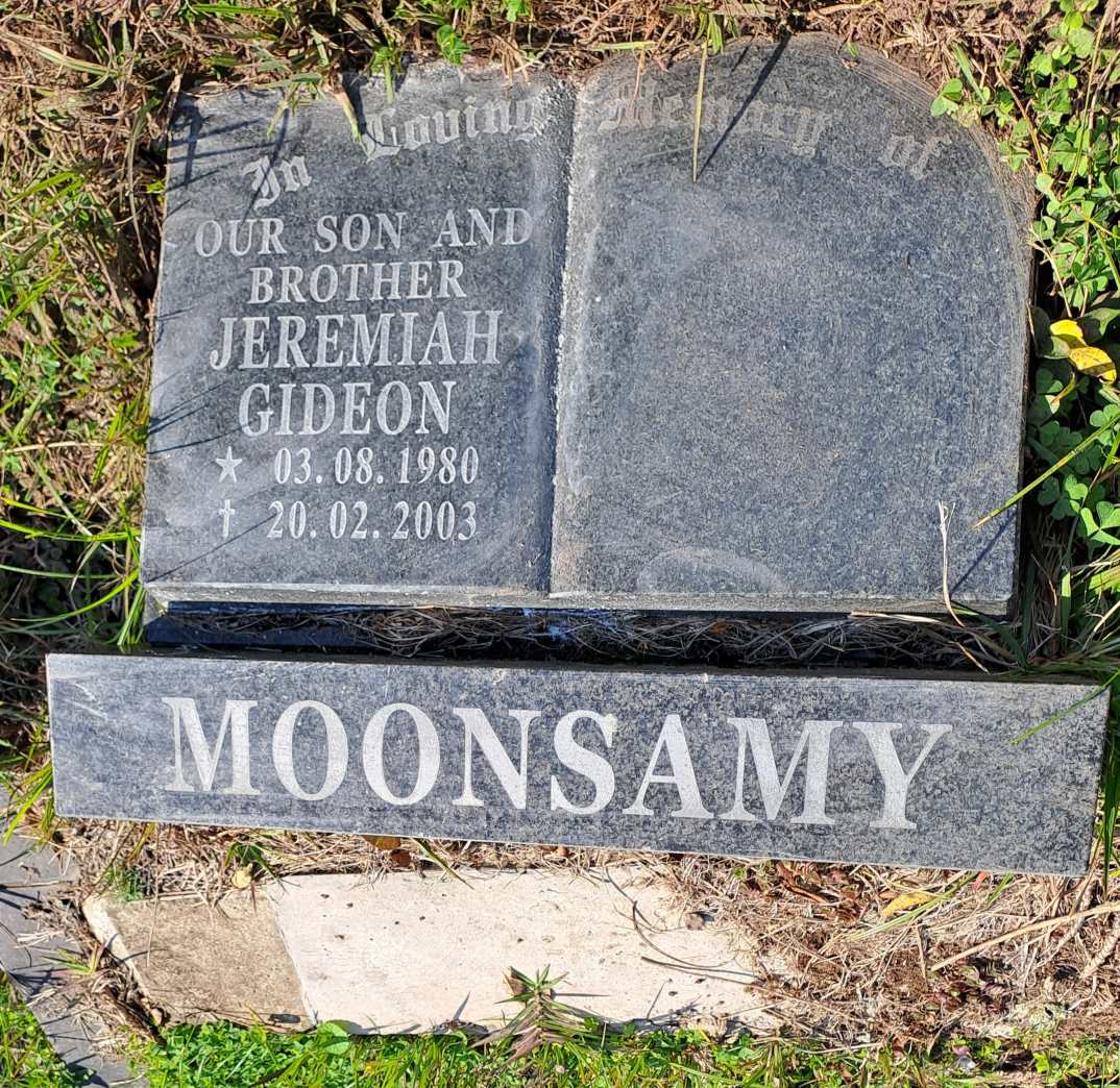 MOONSAMY Jeremiah Gideon 1980-2003