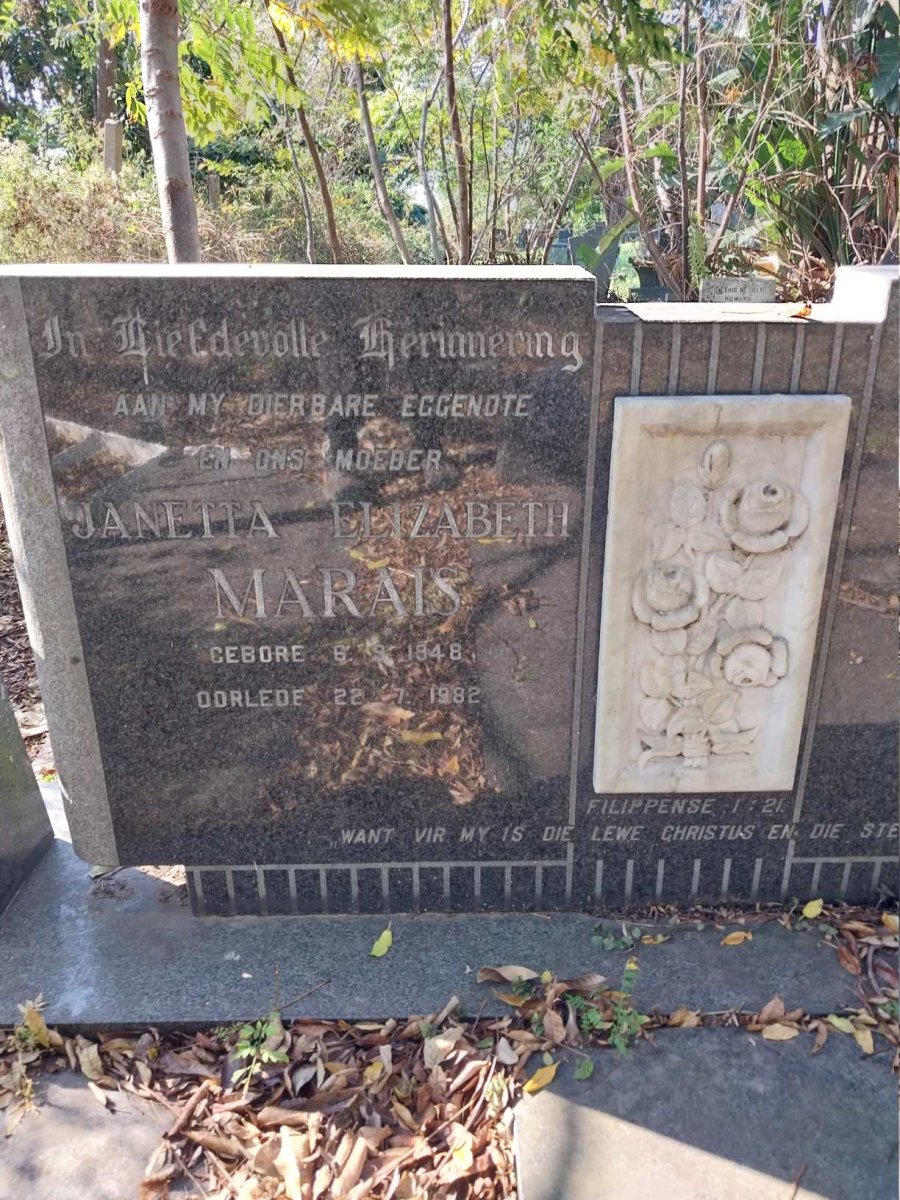 MARAIS Janetta Elizabeth 1948-1982