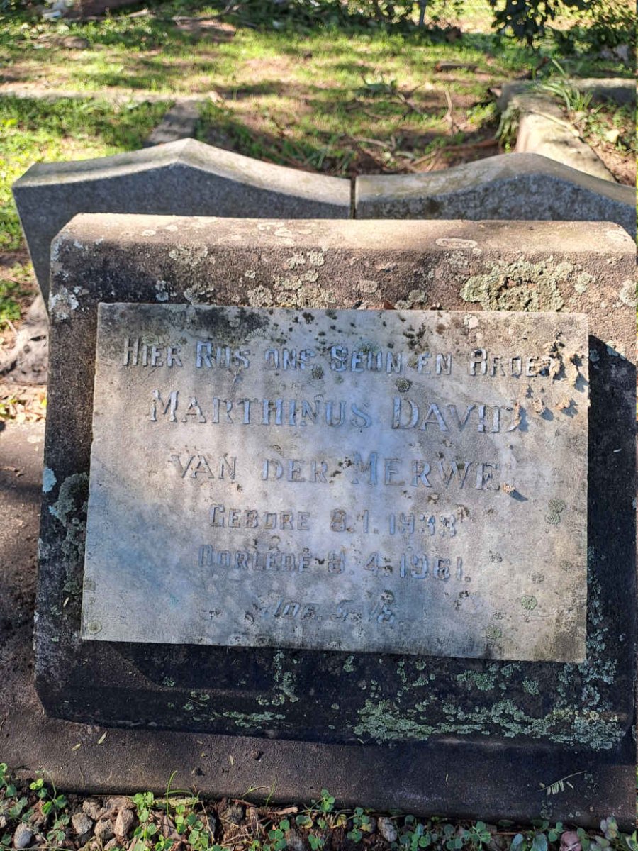 MERWE Marthinus David, van der 1933-1961