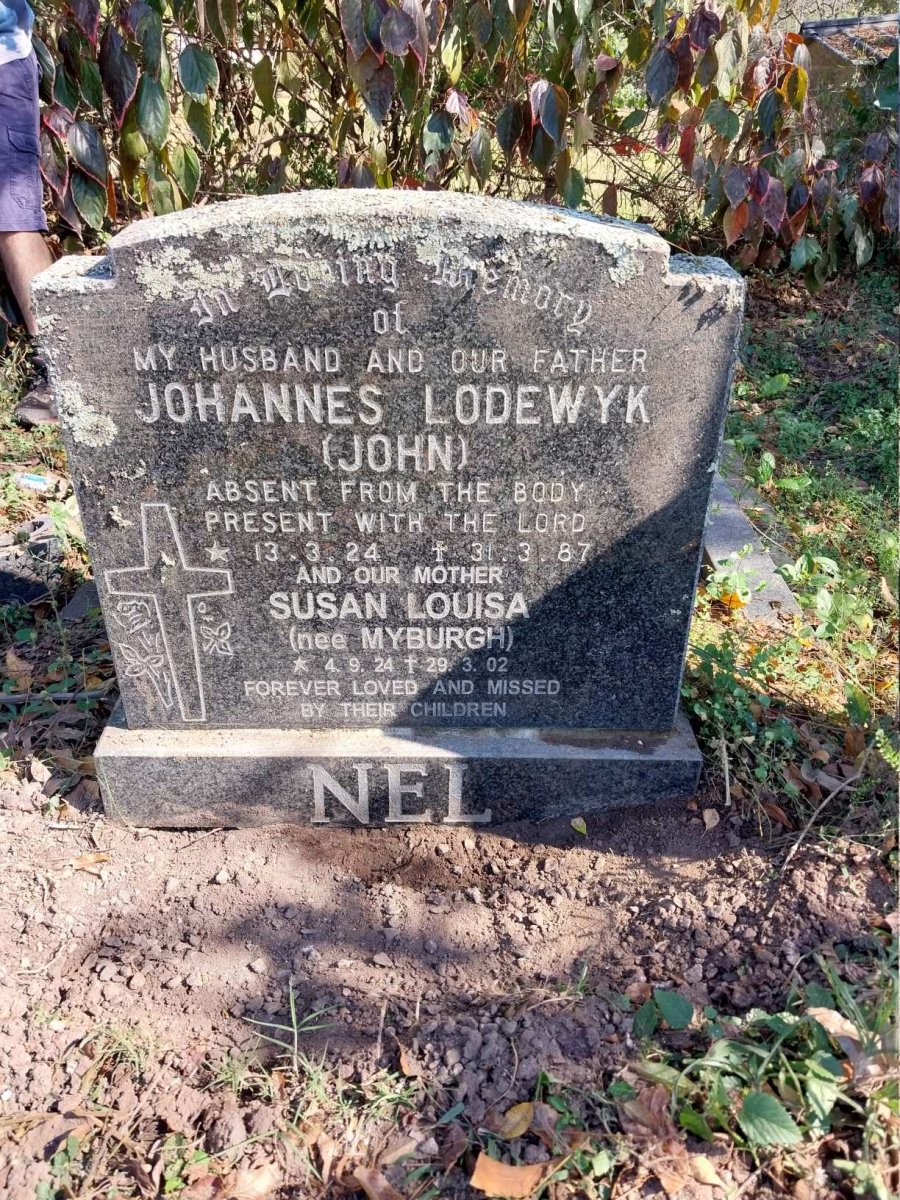 NEL Johannes Lodewyk 1924-1987 & Susan Louisa MYBURGH 1924-2002