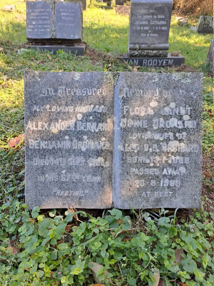 ORCHARD Alexander Bernard Benjamin -1956 & Flora Janet Quine 188?-1969