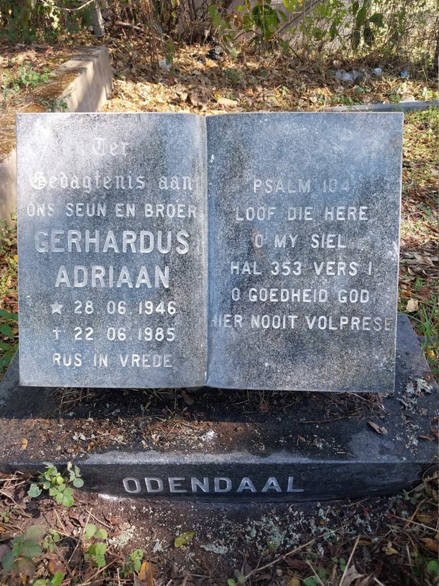 ODENDAAL Gerhardus Adriaan 1946-1985