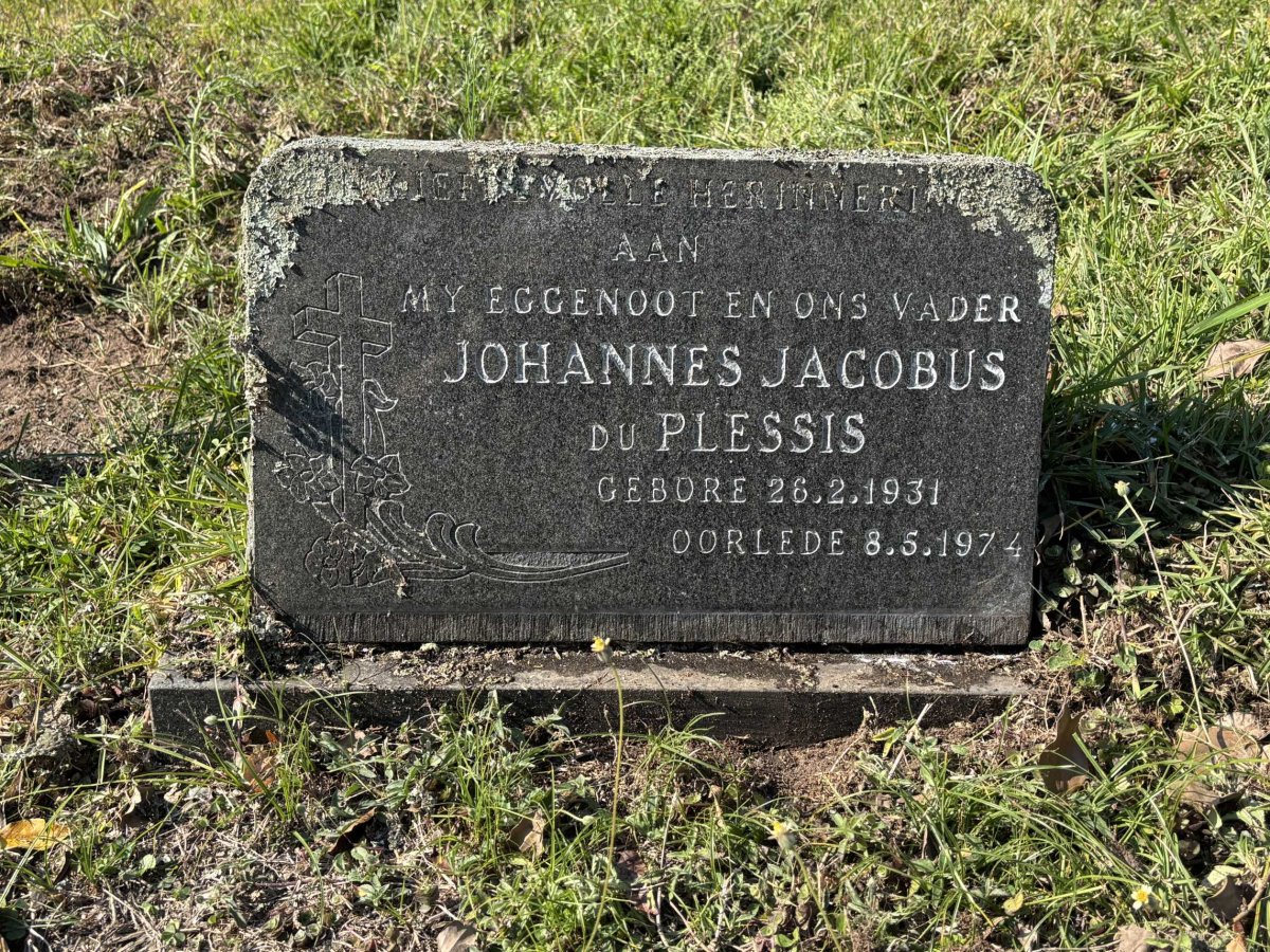 PLESSIS Johannes Jacobus, du 1931-1974