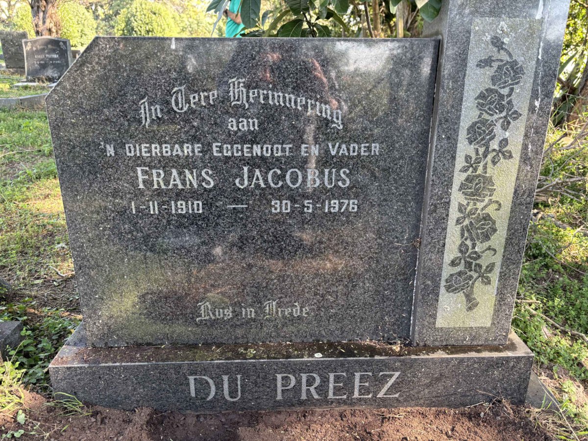 PREEZ Frans Jacobus, du 1910-1976