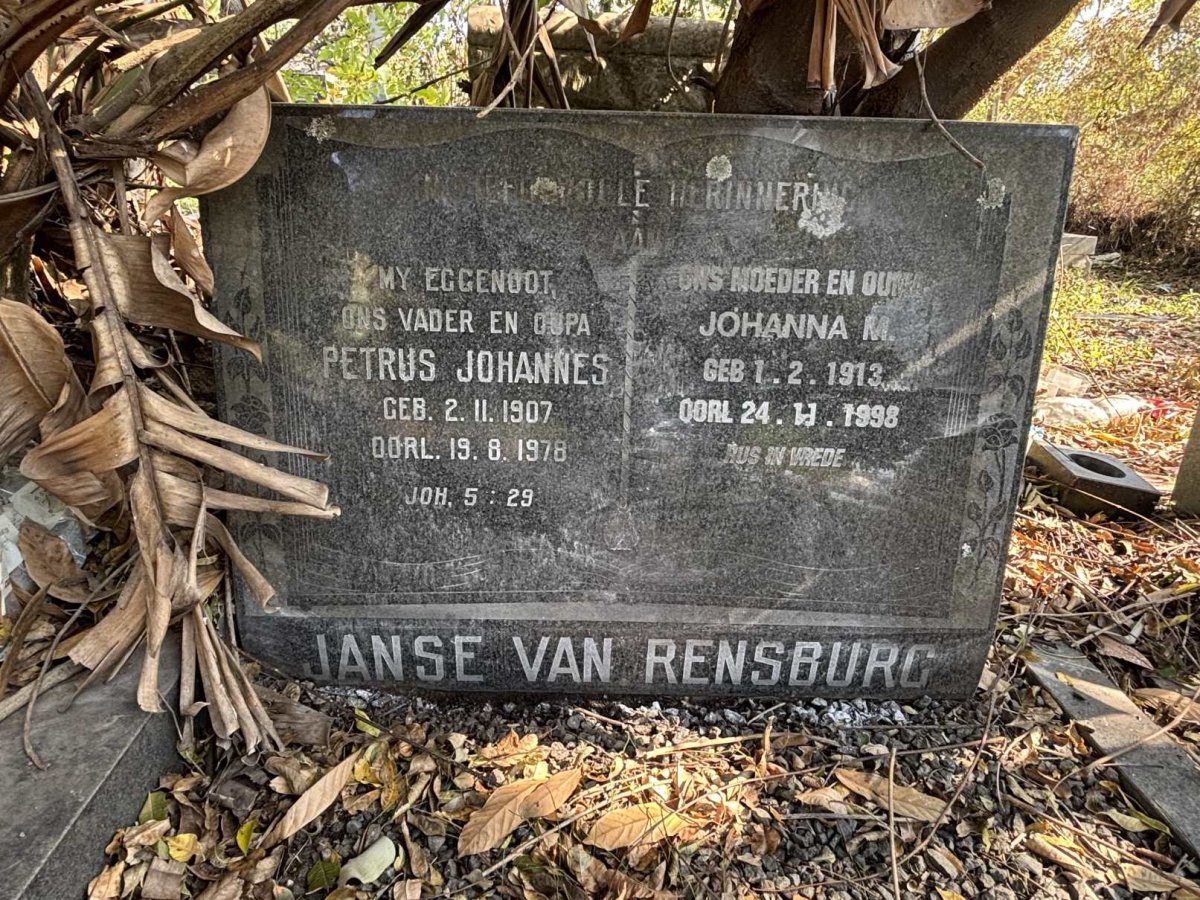 RENSBURG Petrus Johannes, Janse van 1907-1978