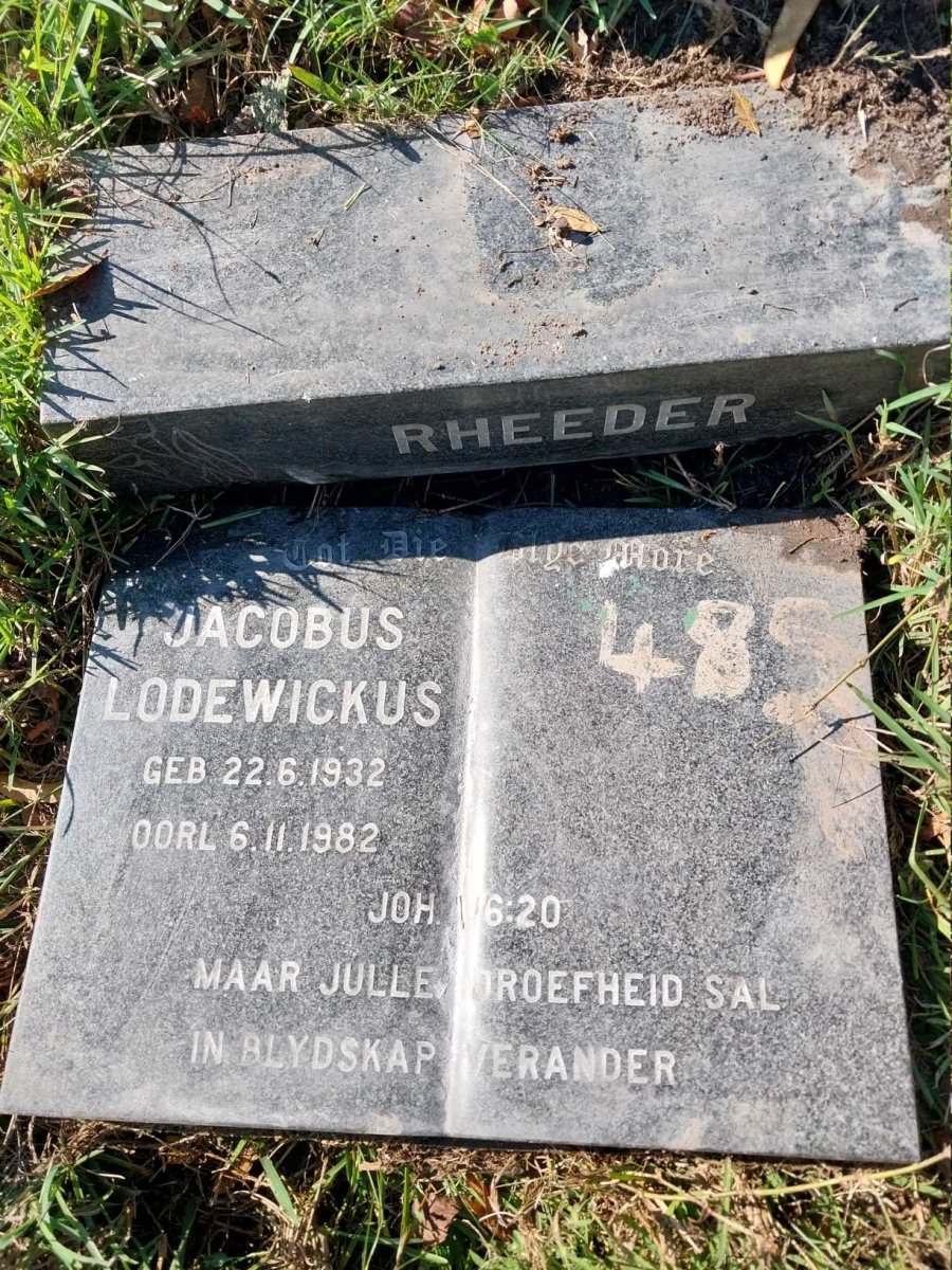 RHEEDER Jacobus Lodewickus 1932-1982