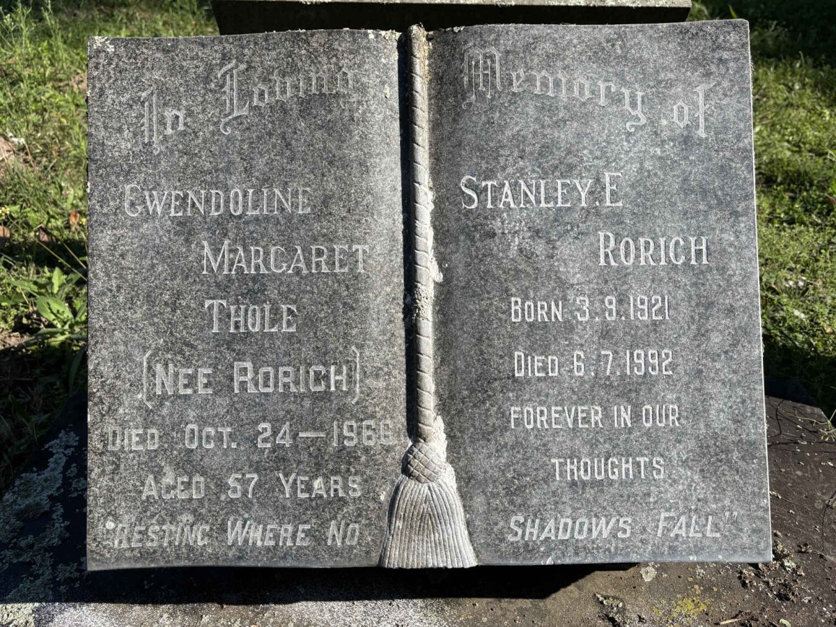 RORICH Stanley E. 1921-1992 :: THOLE Gwendoline Margaret nee RORICH -1966