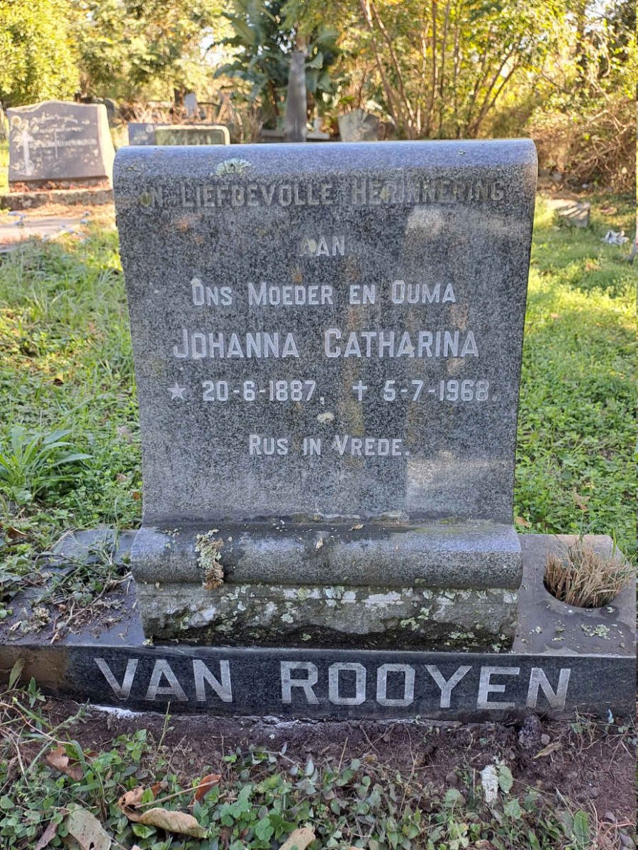 ROOYEN Johanna Catharina, van 1887-1968