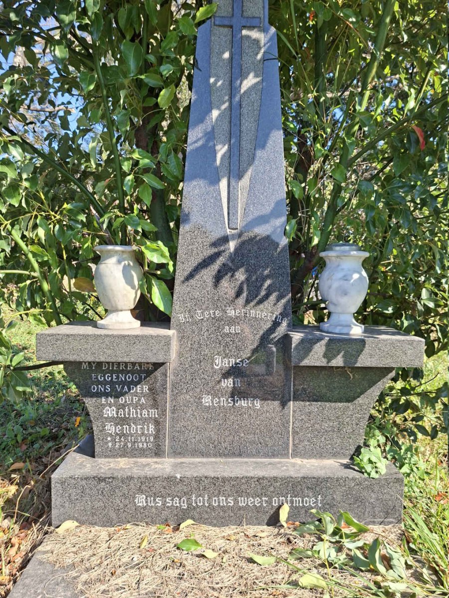 RENSBURG Mathiam Hendrik, Janse van 1919-1980