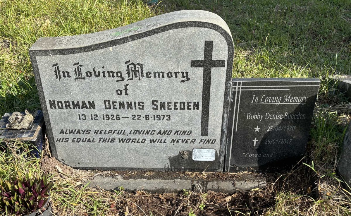 SNEEDEN Norman Dennis 1926-1973 :: SNEEDEN Bobby Denise 1930-2017