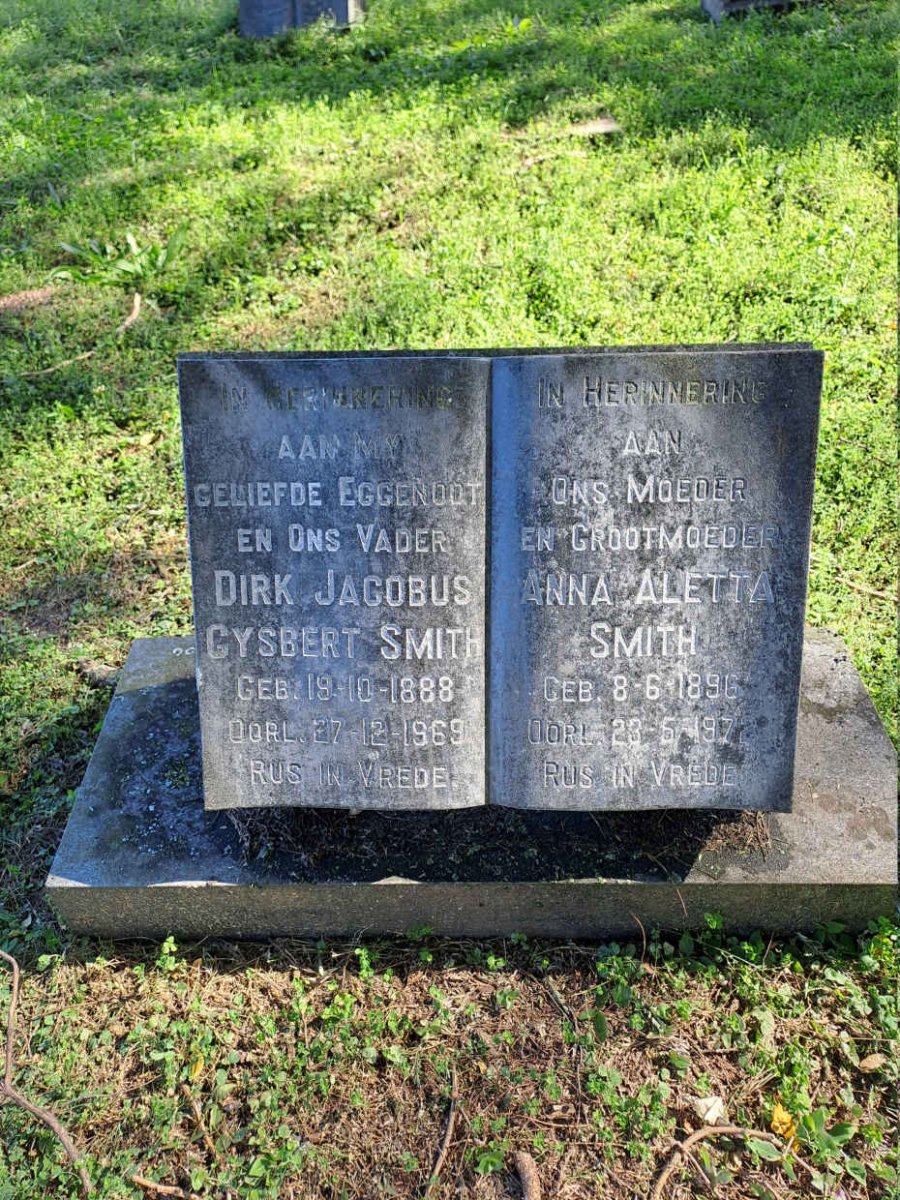 SMITH Dirk Jacobus Gysbert 1888-1969 & Anna Aletta 1896-1972