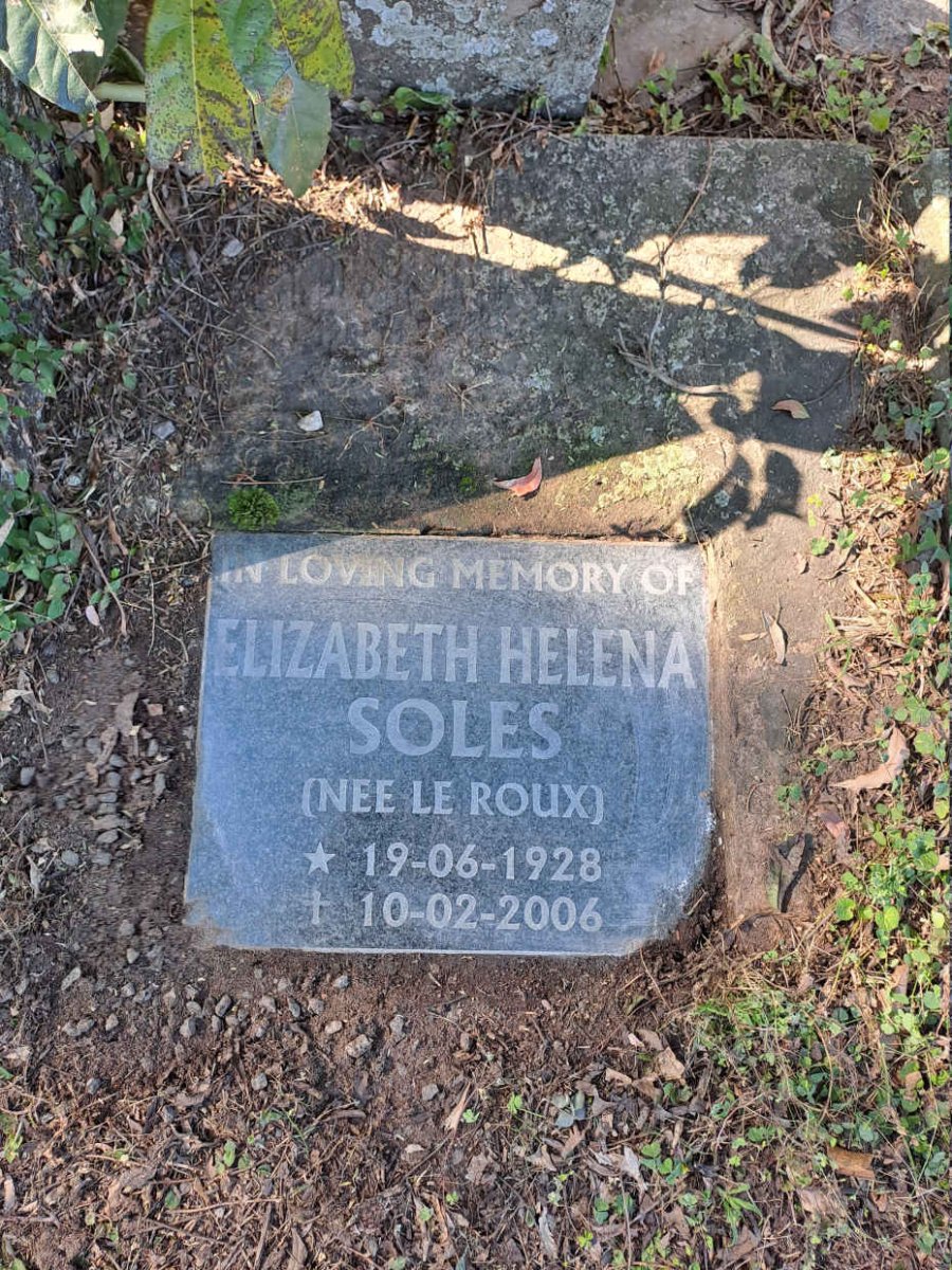SOLES Elizabeth Helena nee LE ROUX 1928-2006