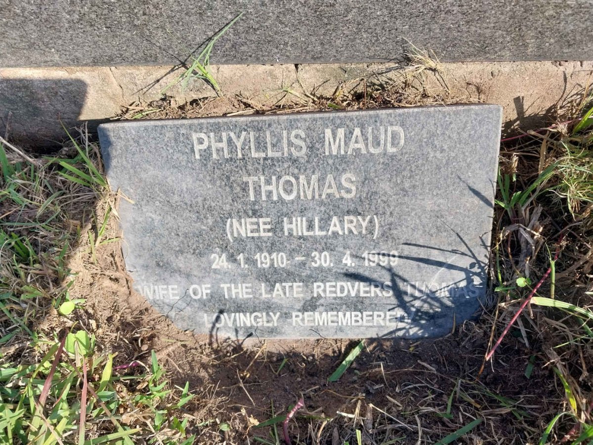 THOMAS Phyllis Maud nee HILLARY 1910-1999