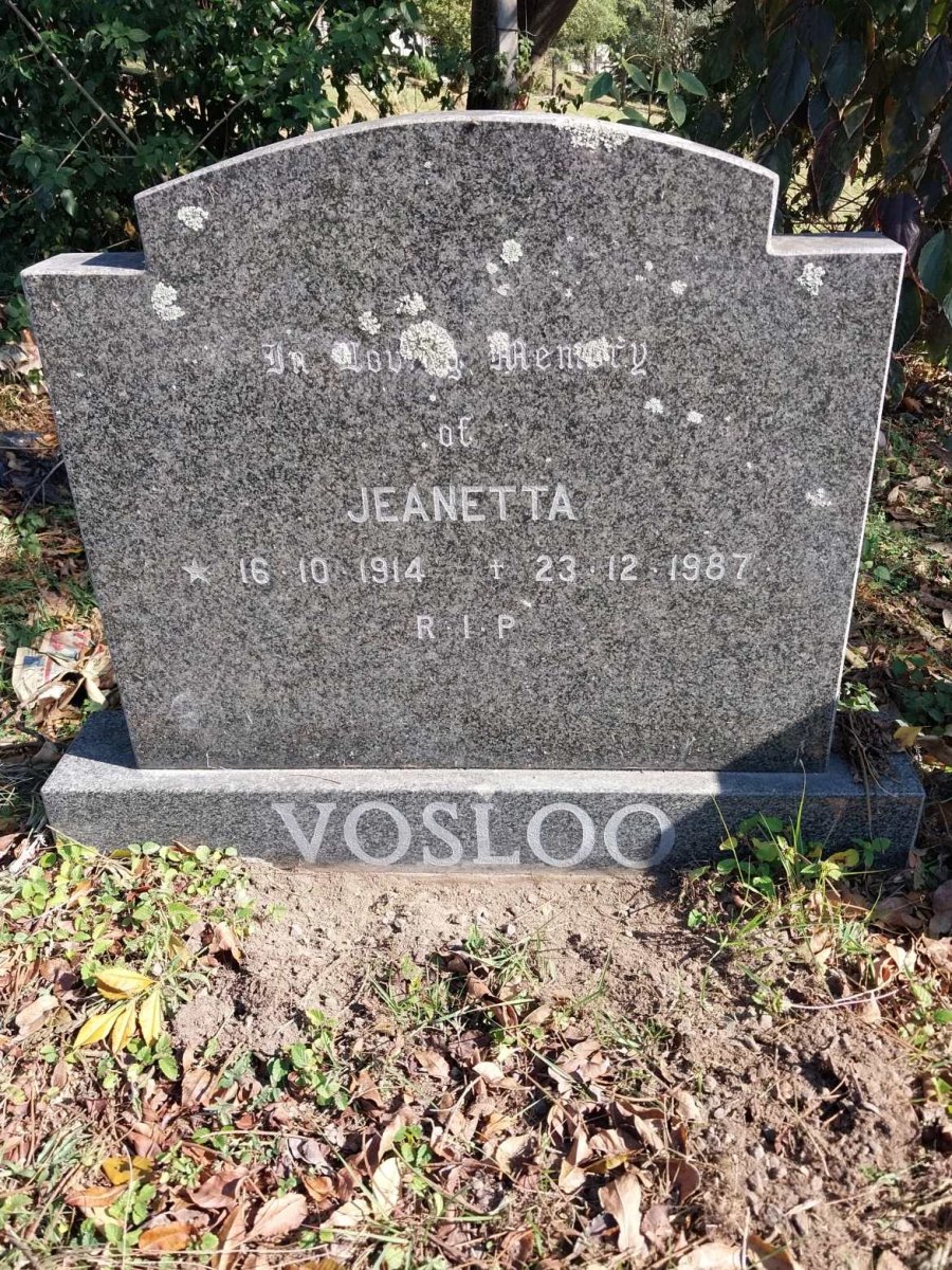 VOSLOO Jeanetta 1914-1987