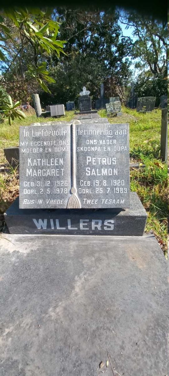 WILLERS Petrus Salmon 1920-1989 & Kathleen Margaret 1926-1978