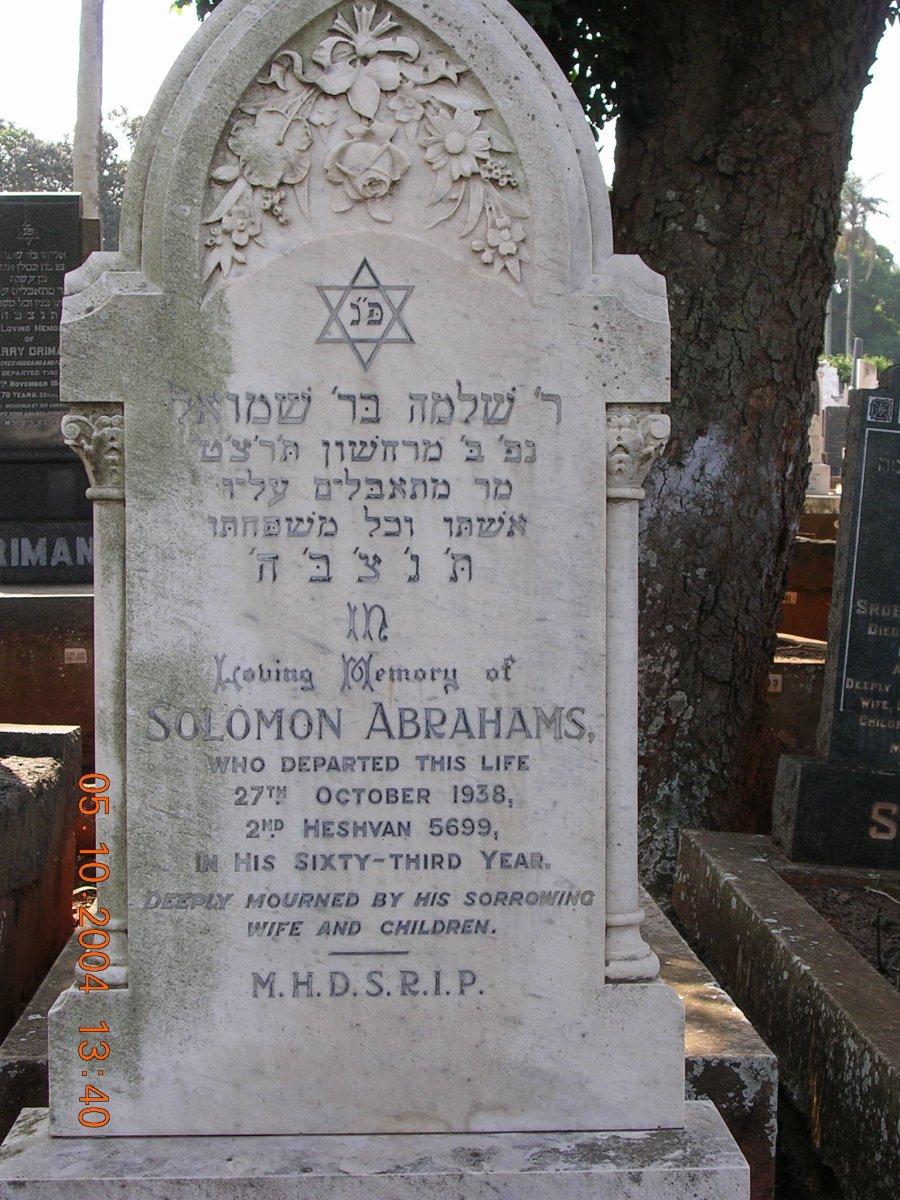ABRAHAMS Solomon -1938