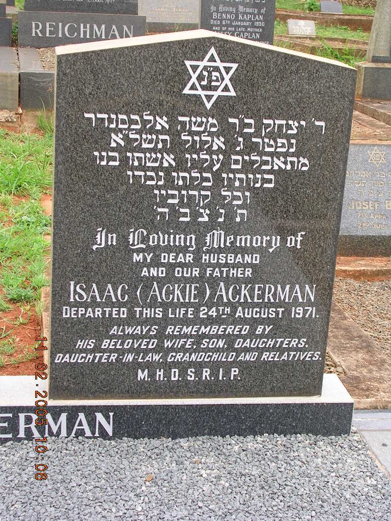 ACKERMAN Isaac -1971