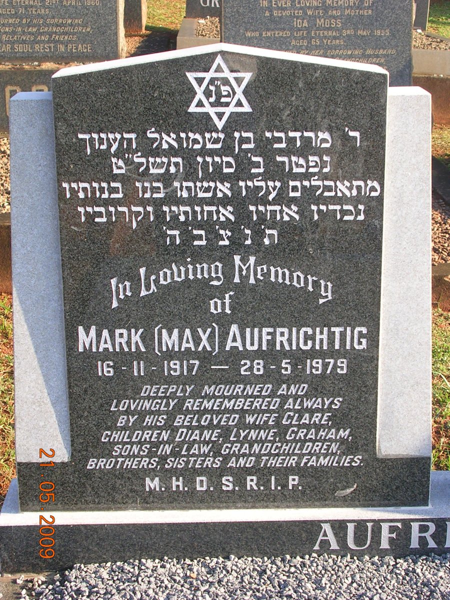 AUFRICHTIG Mark 1917-1979