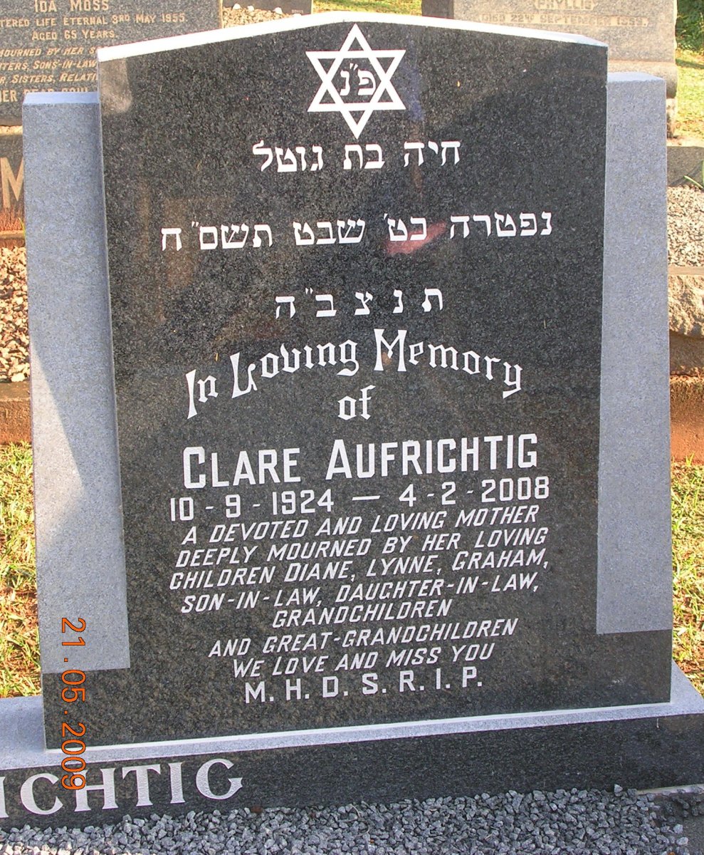 AUFRICHTIG Clare 1924-2008