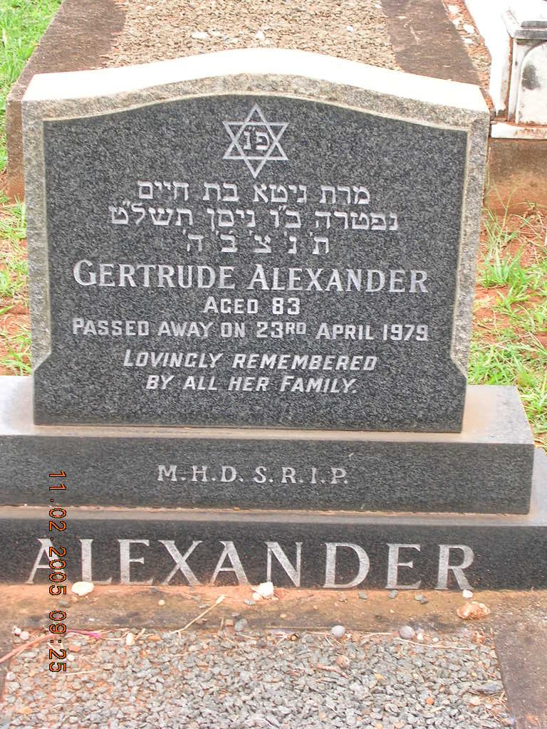 ALEXANDER Gertrude -1979
