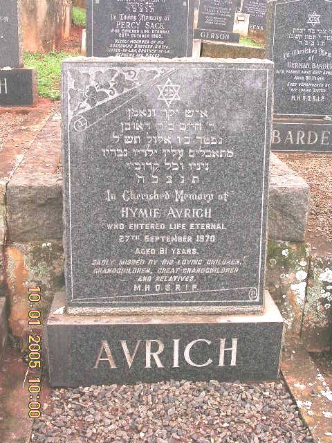 AVRICH Hymie -1970