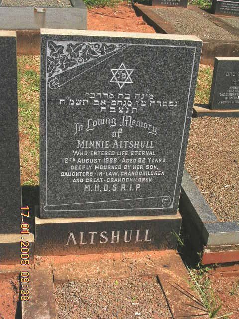 ALTSHULL Minnie -1988