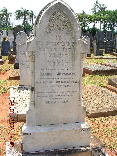 ABRAHAMS Samuel -1921
