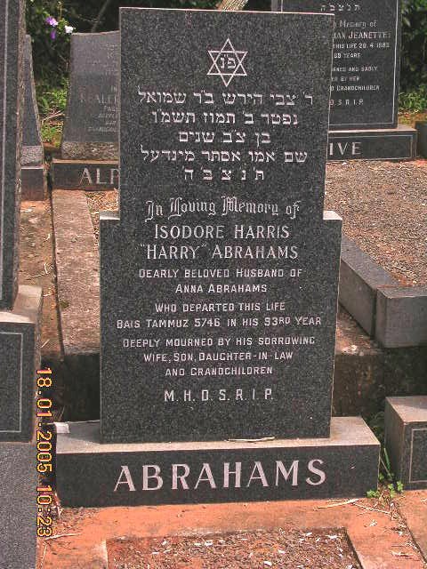 ABRAHAMS Isidore Harris -5746