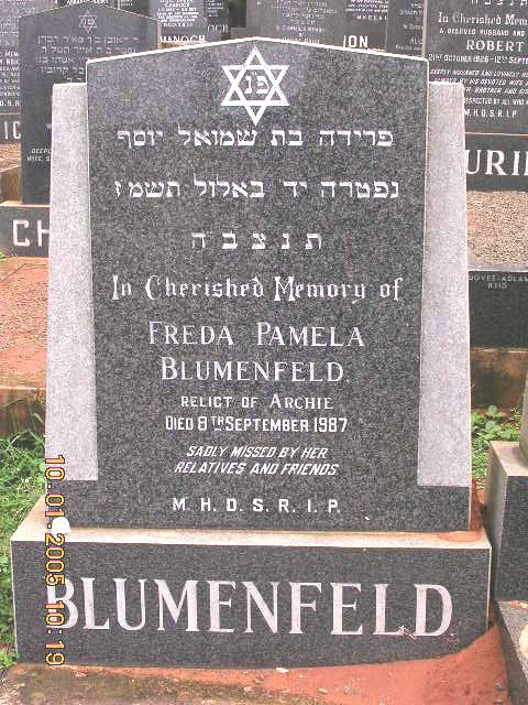 BLUMENFELD Freda Pamela -1987