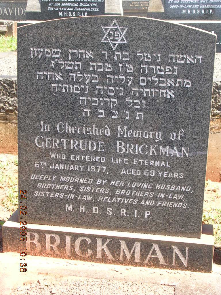 BRICKMAN Gertrude -1977