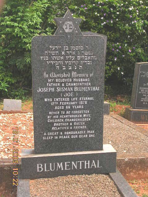 BLUMENTHAL Joseph Susman -1978