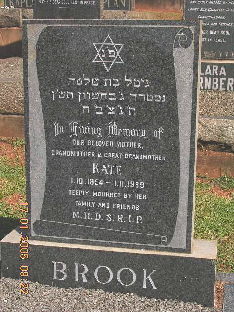 BROOK Kate 1894-1989
