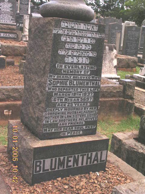 BLUMENTHAL Sophie -1937