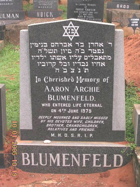 BLUMENFELD Aaron Archie -1975