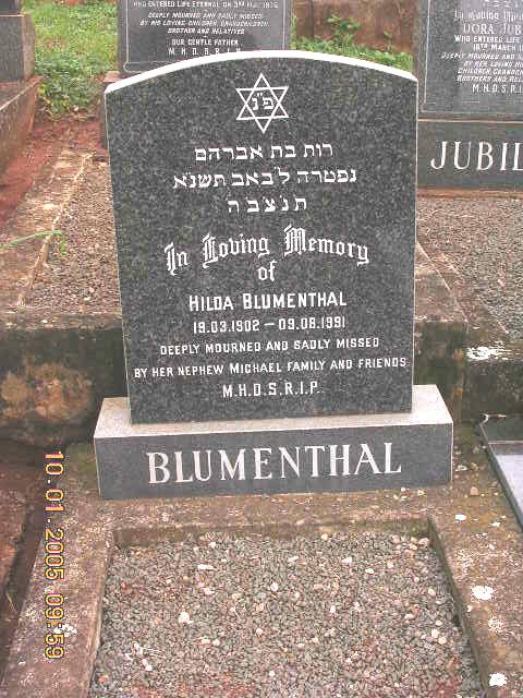 BLUMENTHAL Hilda 1902-1991