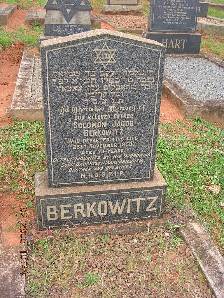 BERKOWITZ Solomon Jacob -1950