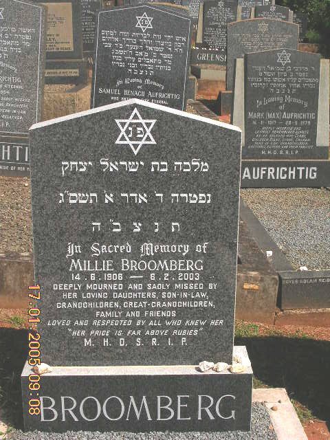 BROOMBERG Millie 1906-2003