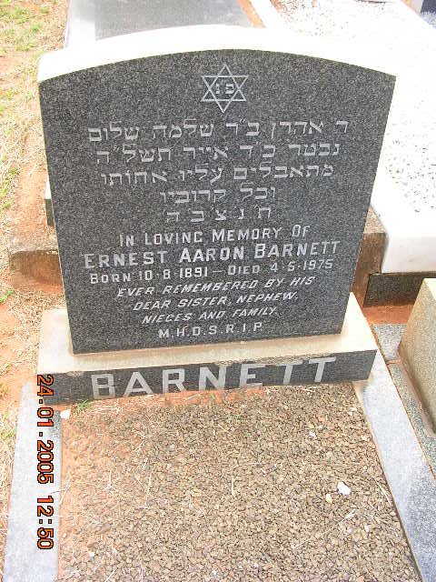 BARNETT Ernest Aaron 1891-1975