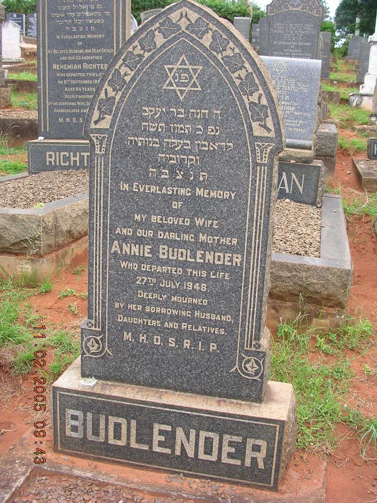 BUDLENDER Annie -1948