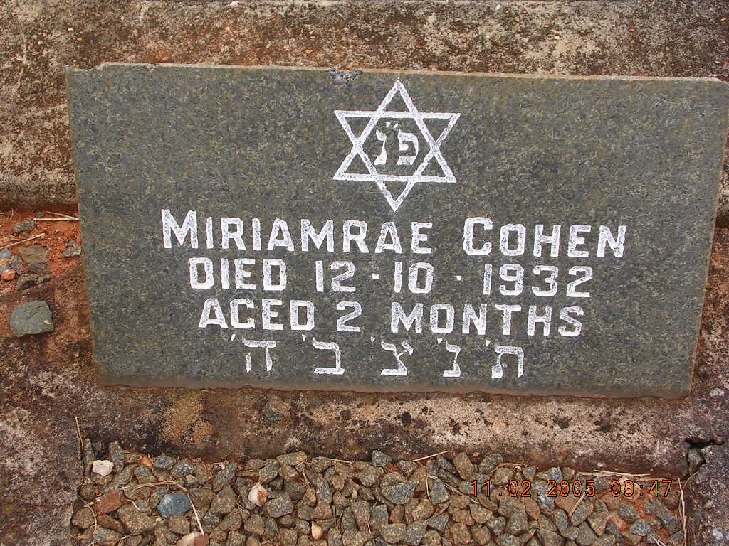 COHEN Miriam Rae -1932