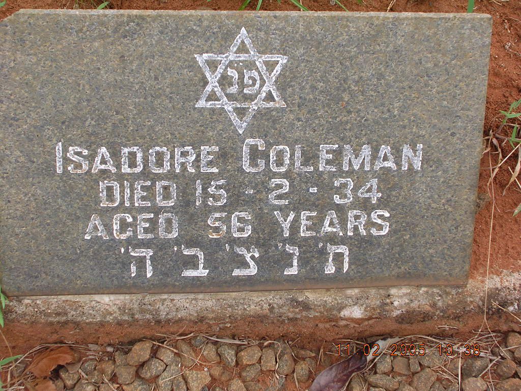 COLEMAN Isadore -1934