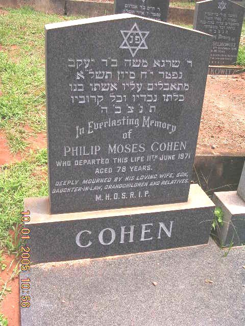 COHEN Philip Moses -1971