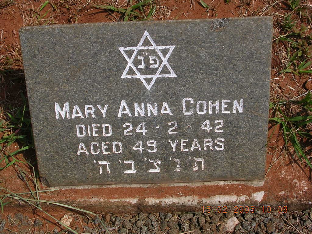 COHEN Mary Anna -1942