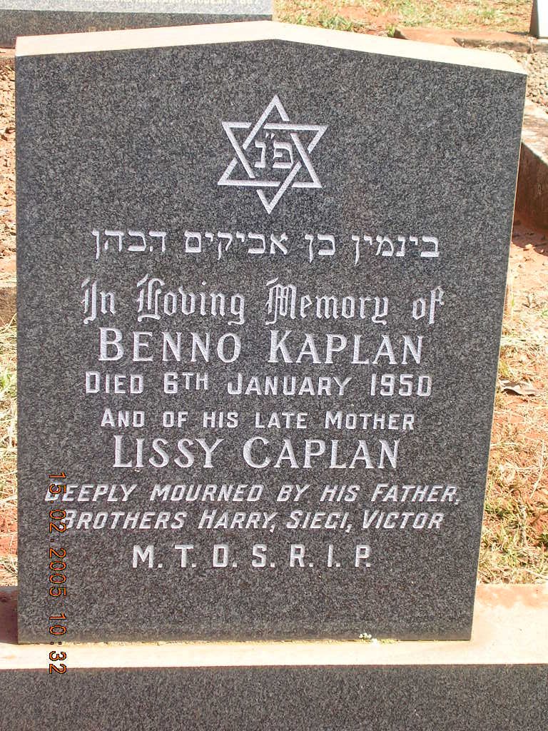CAPLAN Lissy :: KAPLAN Benno -1950