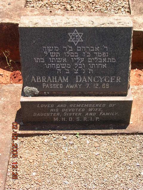 DANCYGER Abraham -1969