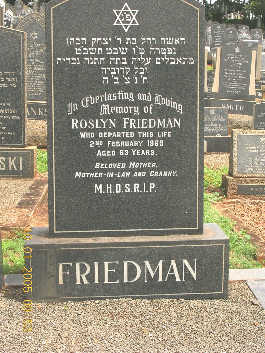 FRIEDMAN Roslyn -1969
