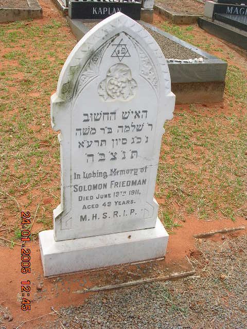 FRIEDMAN Solomon -1911