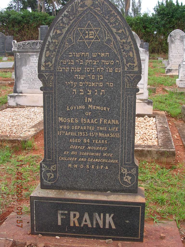 FRANK Moses Isaac -1933