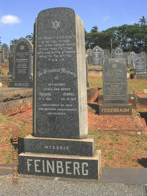 FEINBERG Isidore -1952 &amp; Bertha -1973