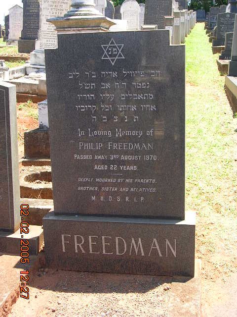 FREEDMAN Philip -1970